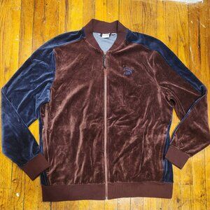 Puma Men's Iconic Velour T7 Track '68 Jacket Full Zip Burgundy Purple Size 2XL